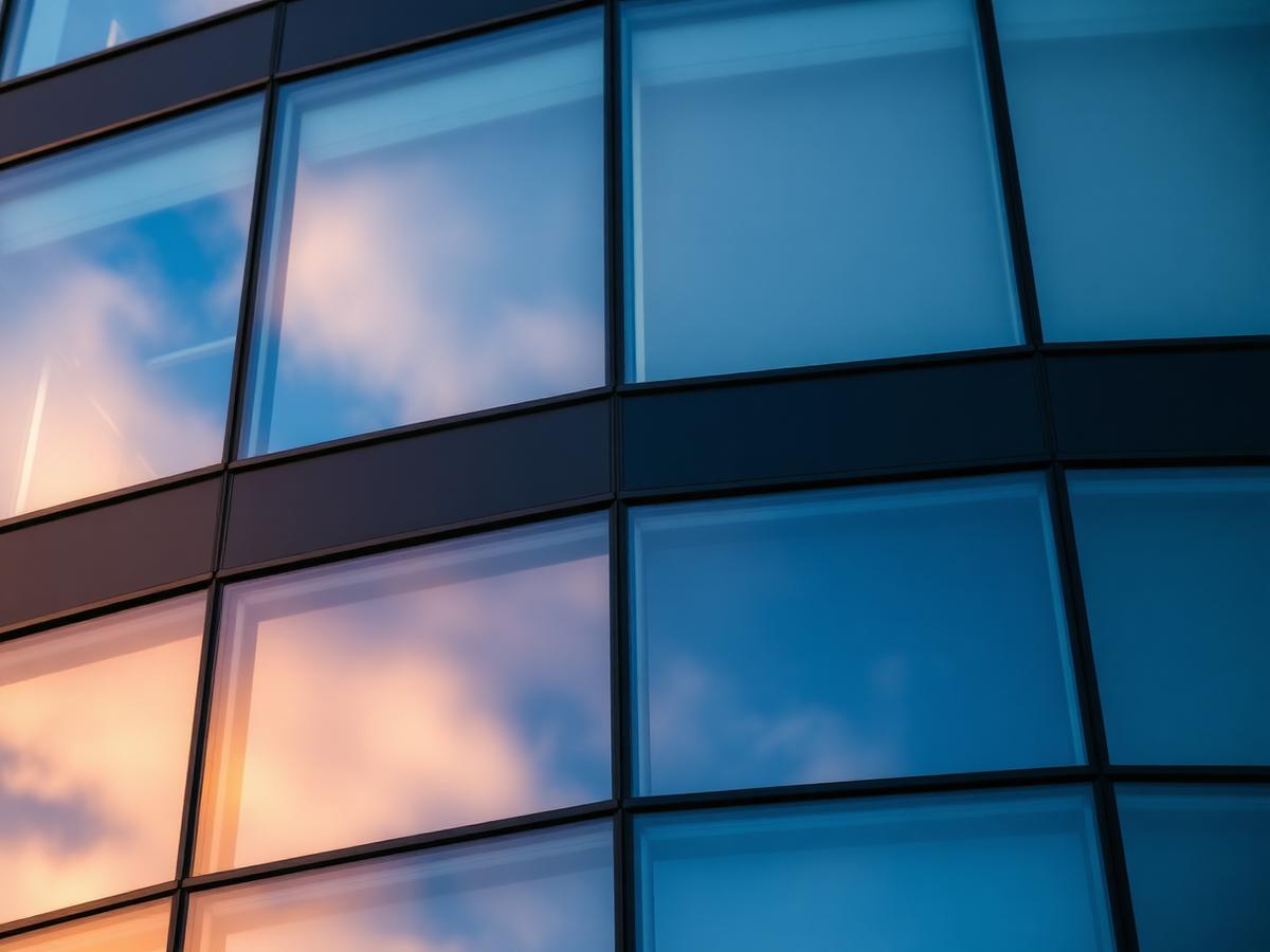 Aluminium and glass curtain wall facade